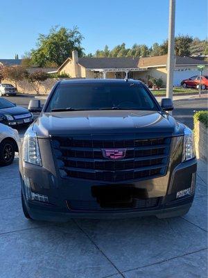 Phase Two: I wanted the pink to "pop" so Steve had to paint all of the chrome black and re-paint all emblems, badges, and rims.