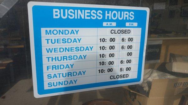 Store hours