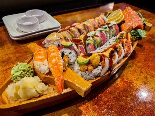 Our little sushi boat .