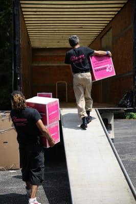 Zack and Joe moving my stuff to the truck