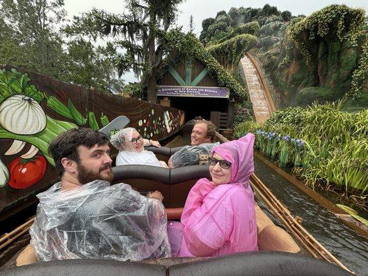 Friends first ride on Tiana's Bayou Adventure