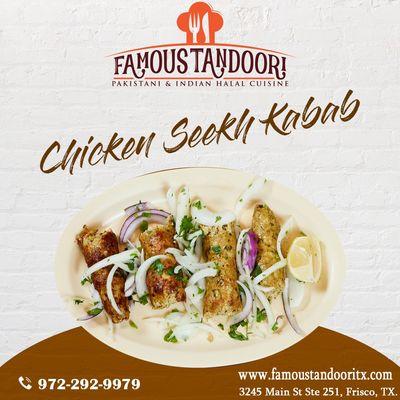 Tempting Chicken Seekh Kabab tastes as good as it looks!
For further queries please call us : 9722929979
.
#famoustandoori #seekhkabab