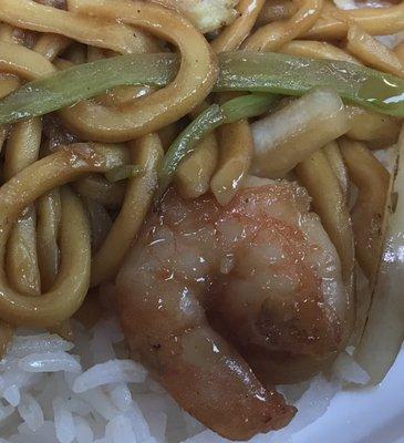 Shrimp lo mein lunch special w white rice and egg drop soup that was out of this world!!