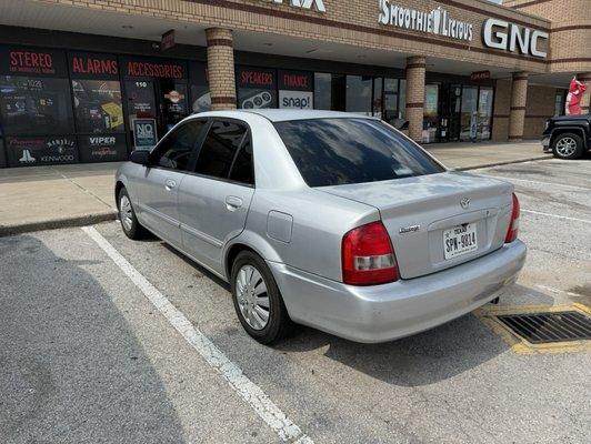 2000 Mazda protege with fresh window tint