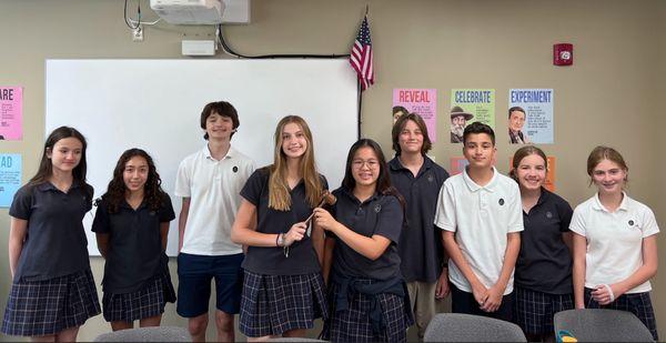 Student Council passing of the gavel.