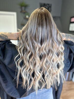 Balayage and volume set of extensions by Jamie