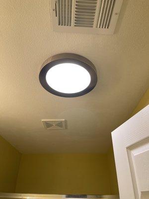 Flush mount LED light fixture installation