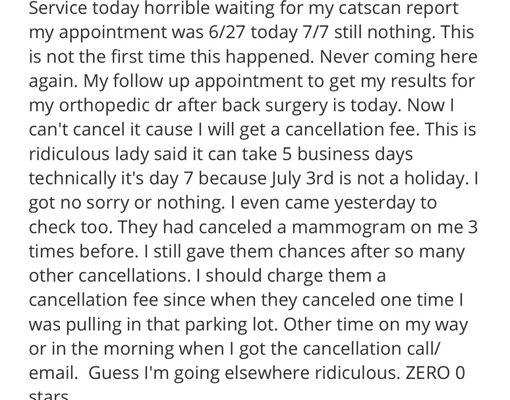 My complaint about this company