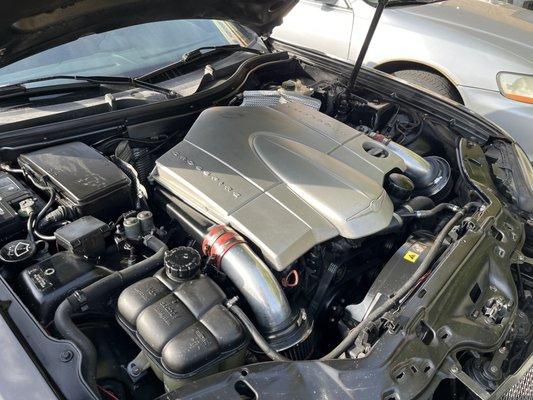 Clean engine bay.