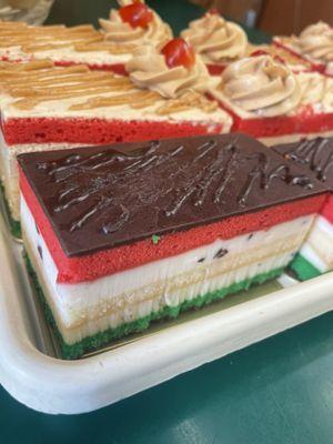 Italian rainbows with cannoli cream