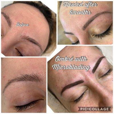 Ombré eyebrows done at Rupi Permanent makeup studio