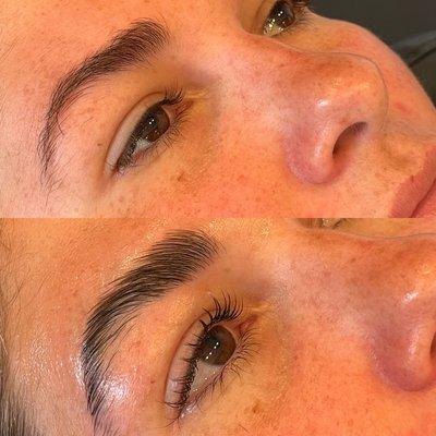 Lashes lifted and Brows laminated by Maryam - Orange , CA