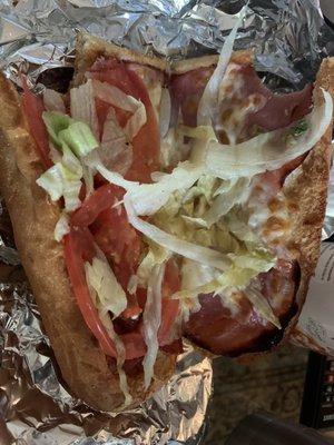 Half of an Italian hoagie, pretty disappointing.