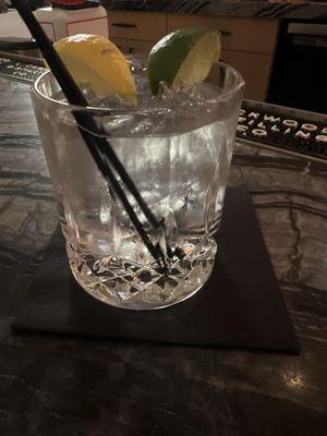 "Still Austin" gin and tonic