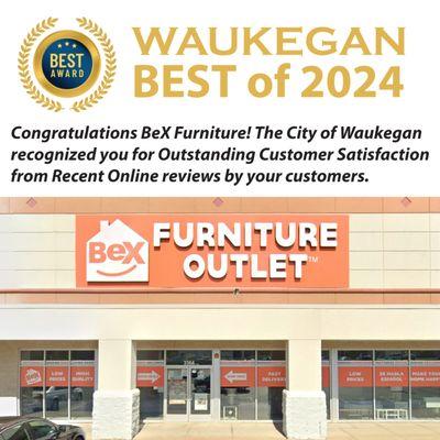 The votes are in and BeX Furniture Outlet won Best of Waukegan 2024 for Outstanding Customer Satisfaction. Are you looking for great custome