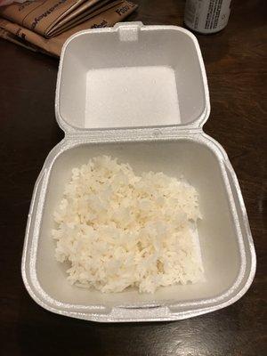 Nothing eaten, just a really skimpy order of rice.