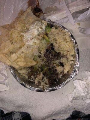 Burrito De Carne Asada "They said because it was type of meat"