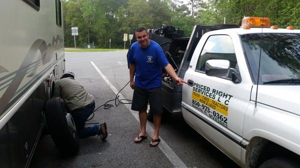 Calvin is the best. Got a flat tire and Priced Right services showed up in a 1/2 hour!