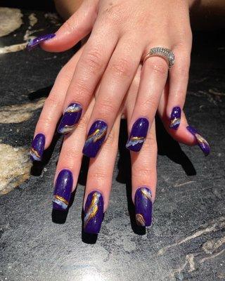 Dip Manicure with nail art