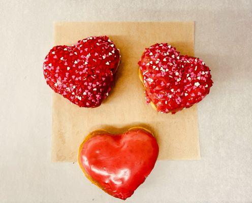 Heart-shaped donuts