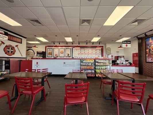 Empty counter customer service area