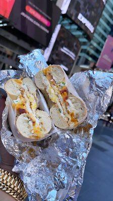 Bacon, egg & cheese everything bagel.