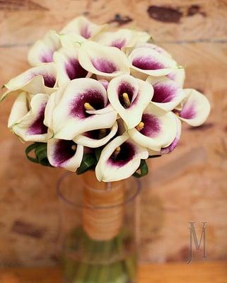 Bride's bouquet of Picasso Calla Lilies