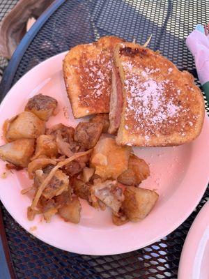 Monte Cristo Sandwich with home fries