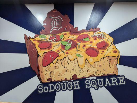 Sodough Square logo near the entrance