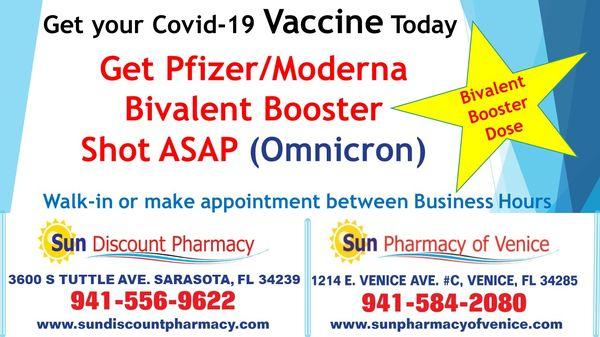 Get Your Bivalent Booster Dose Today Moderna / Pfizer , no Appointment required, Just walk in