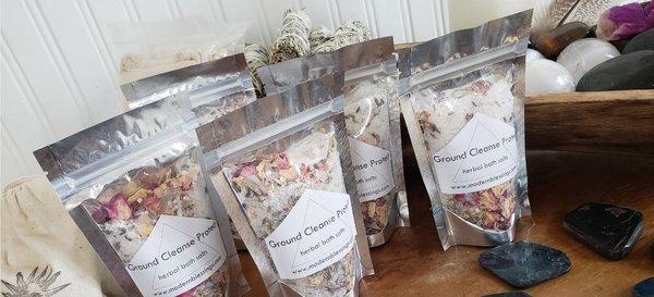 Herbal Bath salts to Ground Cleanse & Protect