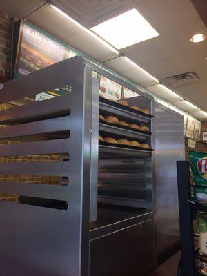 The exposed rack of bread where patrons could potentially touch the bread... Eeewwww.