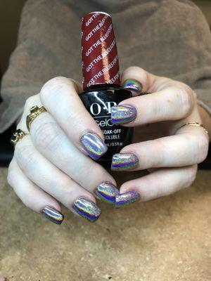 Holographic Nails On opi gel