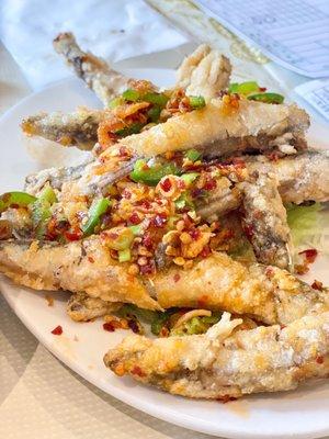 Spicy salted frozen anchovy fish