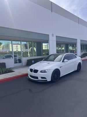 Picking up my Alpine White E92 M3 after rod bearing service @ MRF Engineering