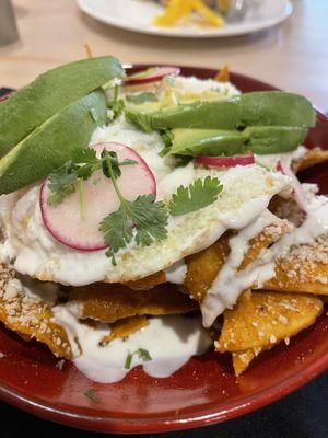 Chilaquiles were yummy! The avocado was perfectly ripe.