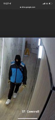 ONE of the men who dressed as an Amazon delivery person and stole our stuff. Management did NOTHING TO MITIGATE THIS