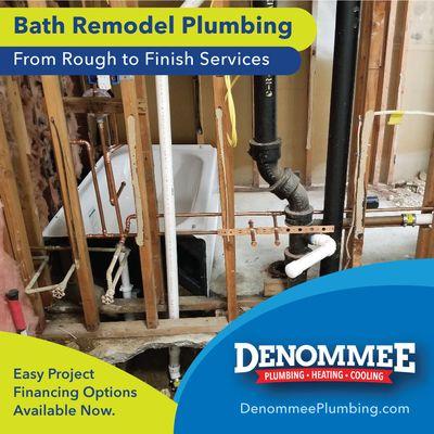 No matter the size or scope, we have offer expert bath remodel plumbing services from rough to finish.