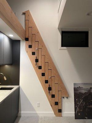 Folding stairs closed.