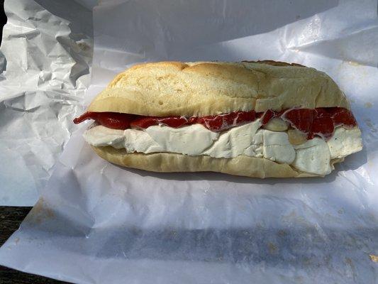 Fresh mozzarella and red pepper