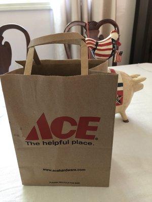 Nice carry out bags. Ace is the Place!