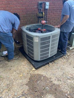 Wrapping up the install on the new heat pump!