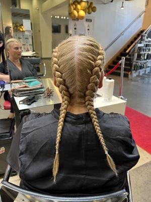 Long Dutch braids