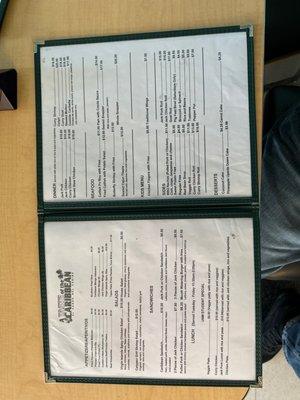 The menu