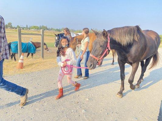 Azalea's 1st Day of Horseback Riding Lessons!