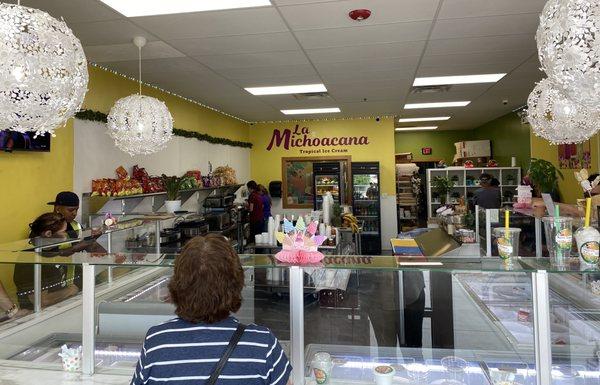 Paletas to the left, ice cream counter in front and on the right.  The cutest lights I have seen anywhere