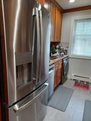 My new fridge with the washer/dryer and 18" dishwasher installed this summer.