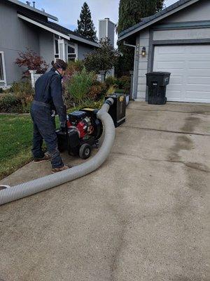 Removing rodent contaminated insulation so that we can perform an exclusion and reapply new sanitized insulation.