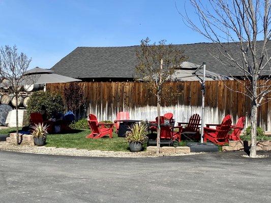 Cute lounge area in front of their tasting room