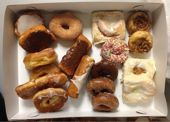 1.5 dozen donuts and pastries for around $13.